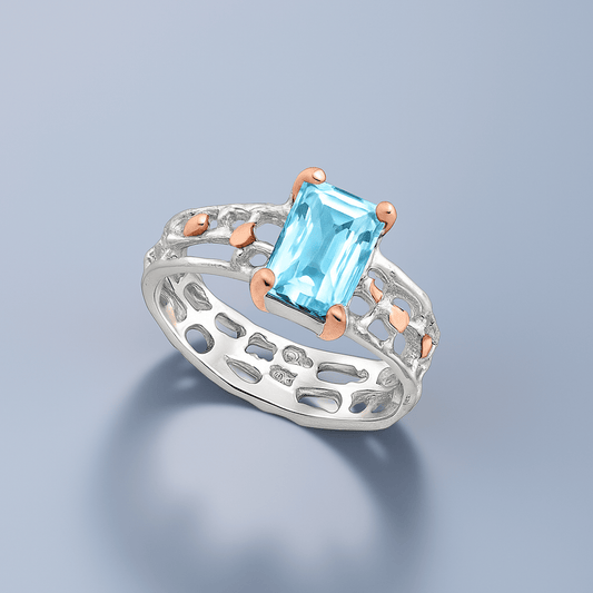 Ring Imperial - Sterling Silver Sky Blue Topaz Luxury Ring