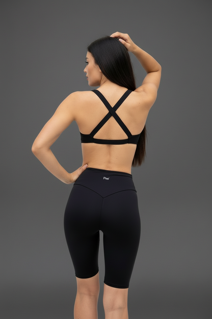 HUXLY-01 fekete női sport rövidnadrág