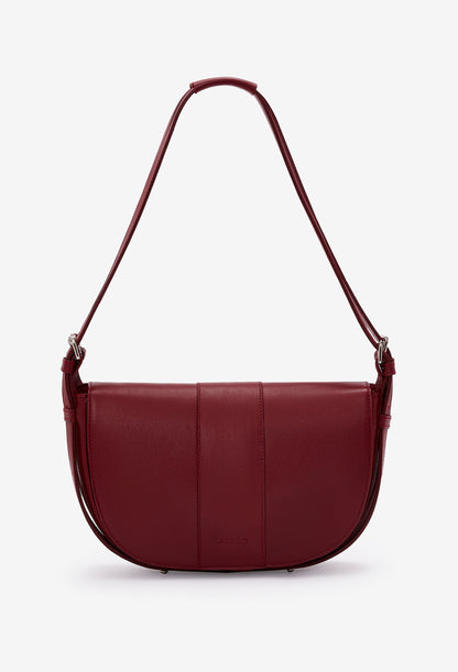 Sisa Leather Shoulder Bag - Burgundy